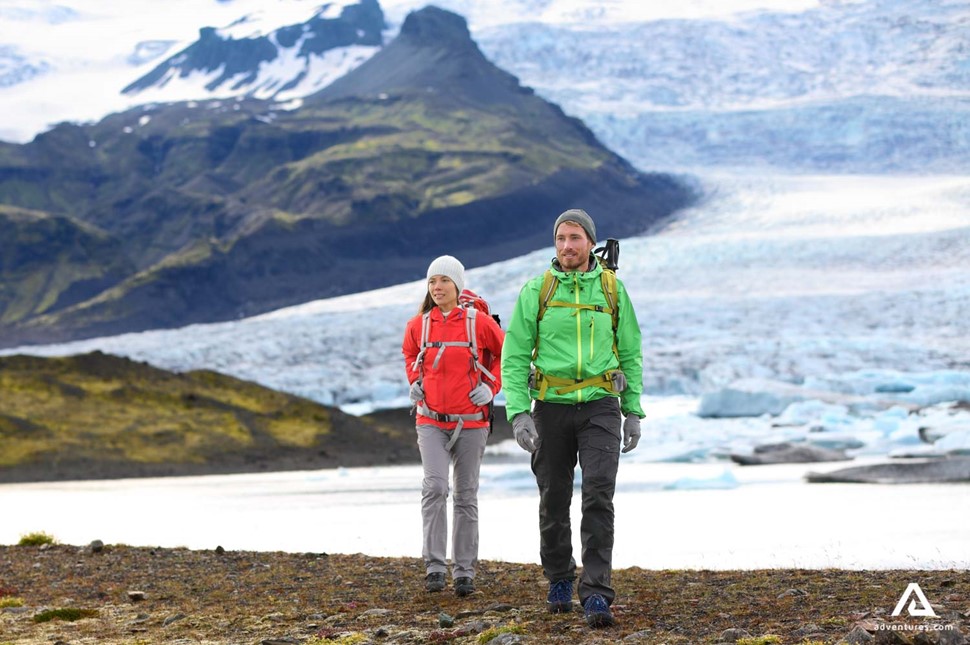 Couple Hikers with Backpack