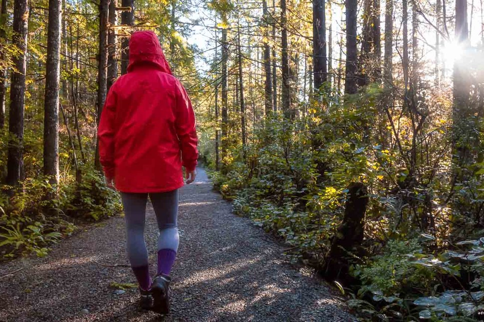 Girl runner in the forest