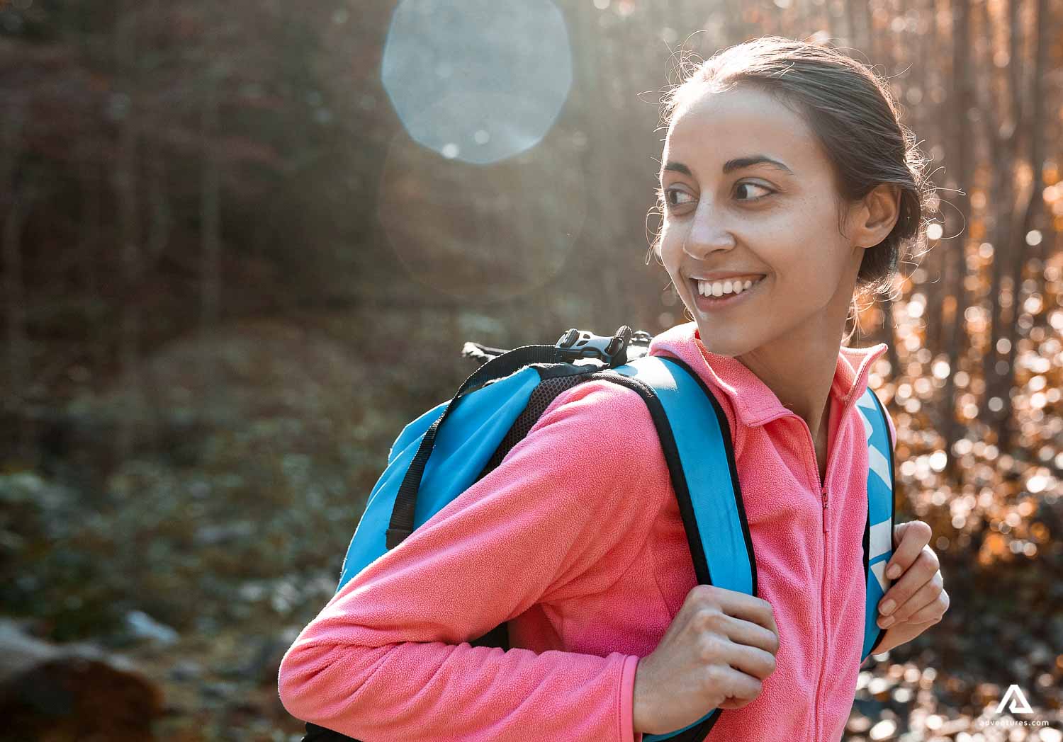 Woman With Fleece Pink Jacket