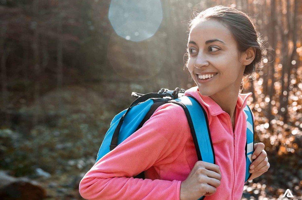 Woman With Fleece Pink Jacket