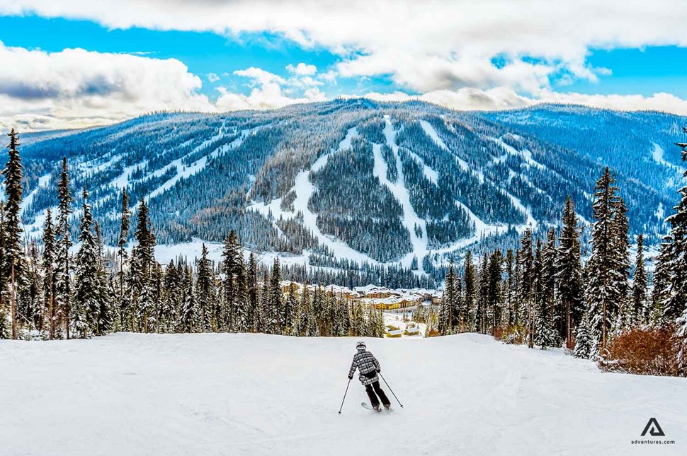 Woman skiing in Canada