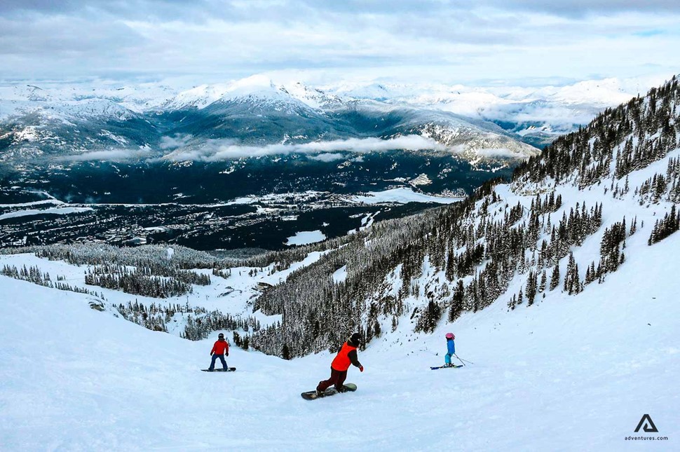 People Skiing at Whistler Blackcomb, BC