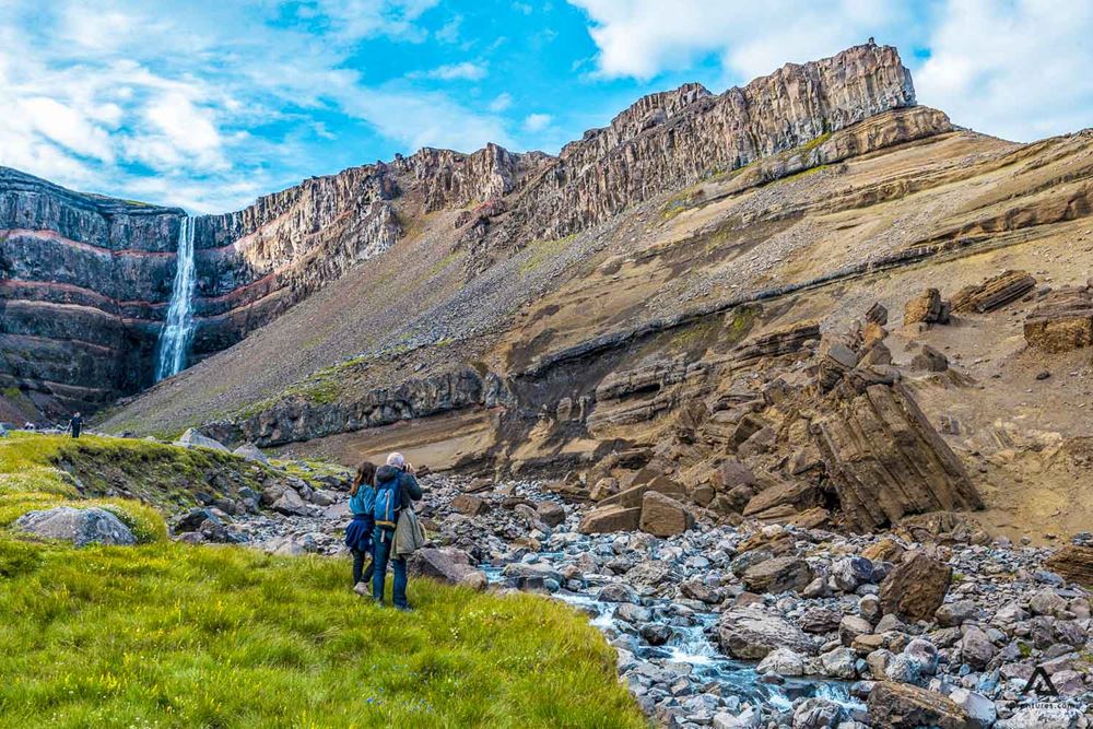 Iceland Hengifoss Waterfall View