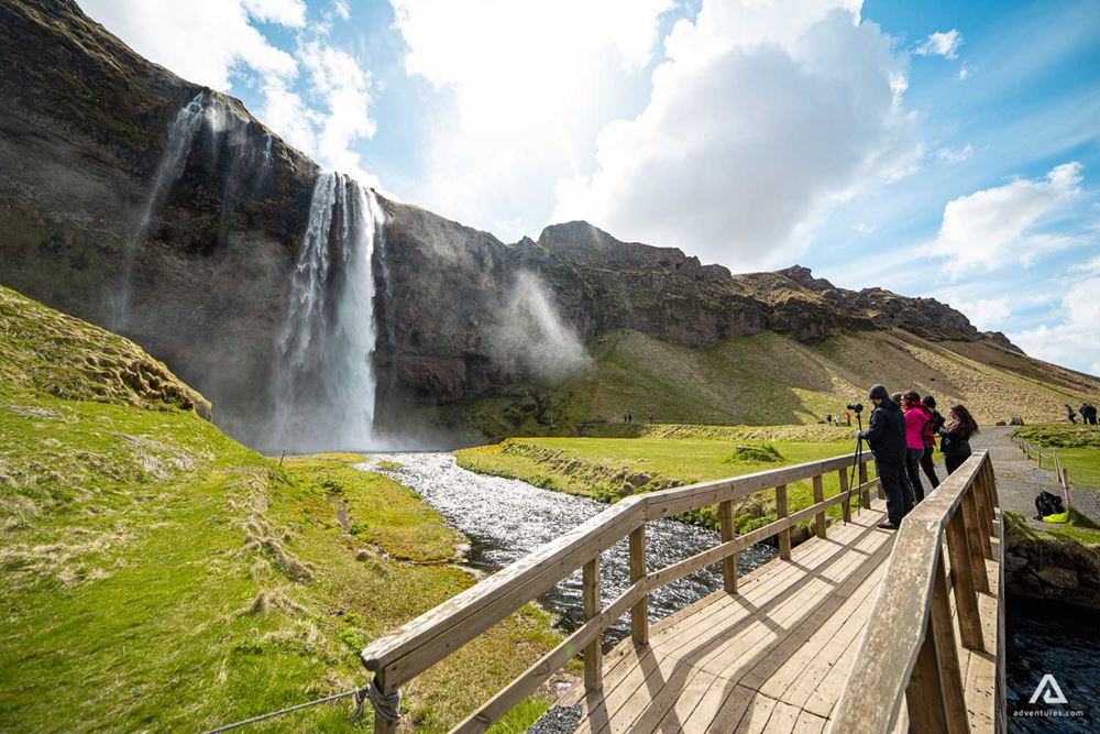 Waterfall Seljalandsfoss In Iceland View