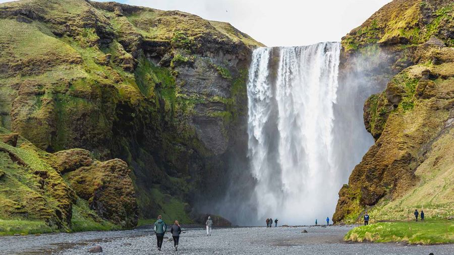 Skogafoss Waterfall In South Iceland
