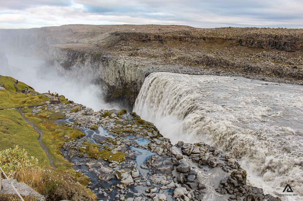 Dettifoss Waterfall At Fall In North Iceland