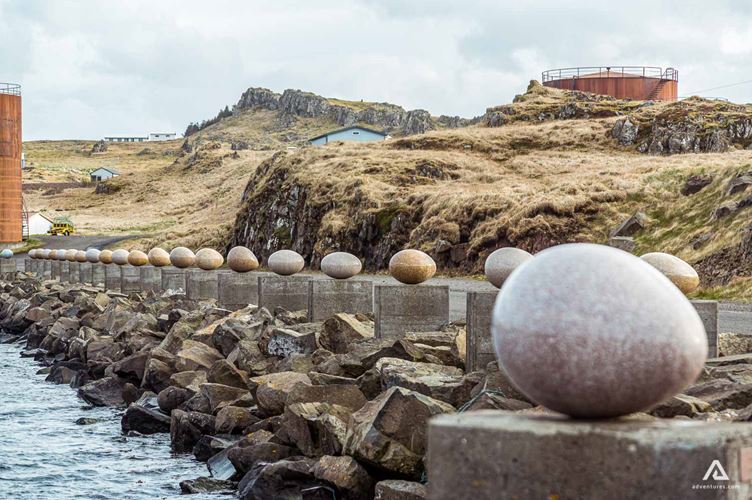 The Stone Eggs of Merry Bay In Djupivogur The Stone Eggs of Merry Bay In Iceland Djupivogur Village