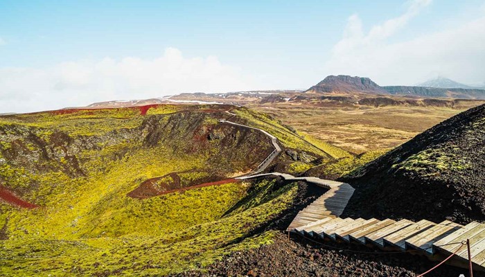 Grabrok Volcanic Crater Staircase In East Iceland