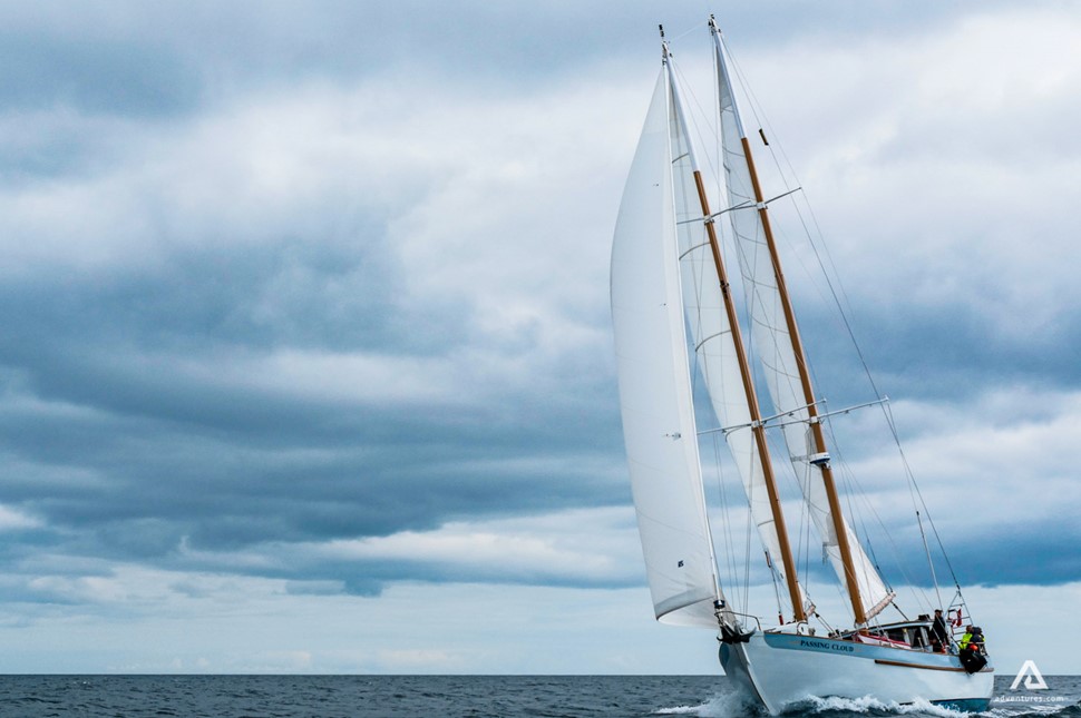 Sailing boat in Haida Gwaii