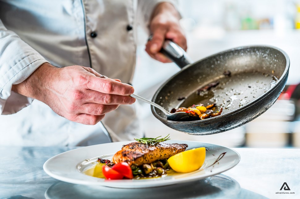 Chef cooking meal in canada