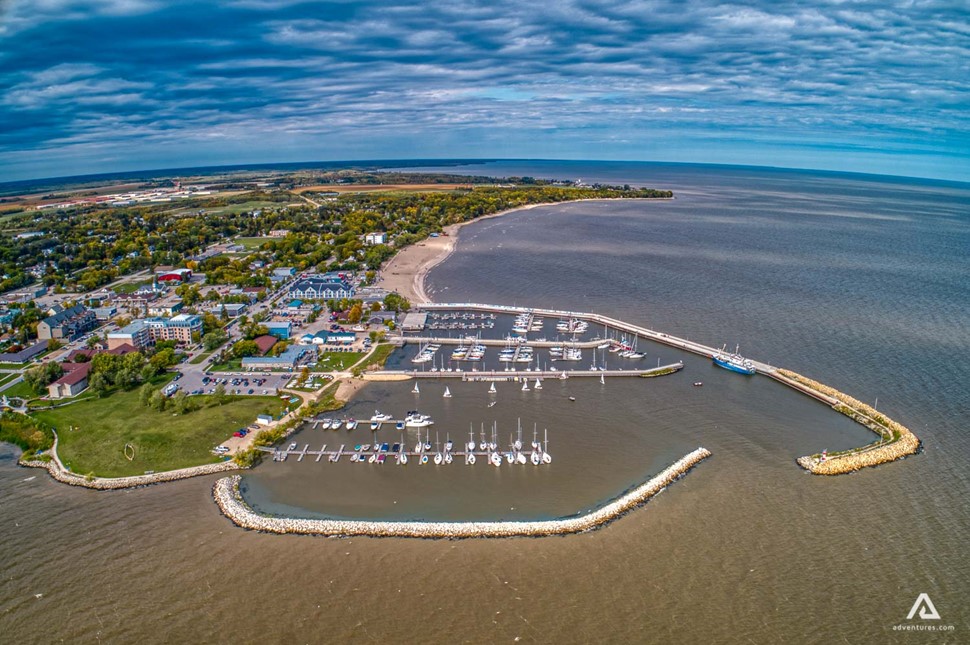 Aerial view of Manitoba city aeria