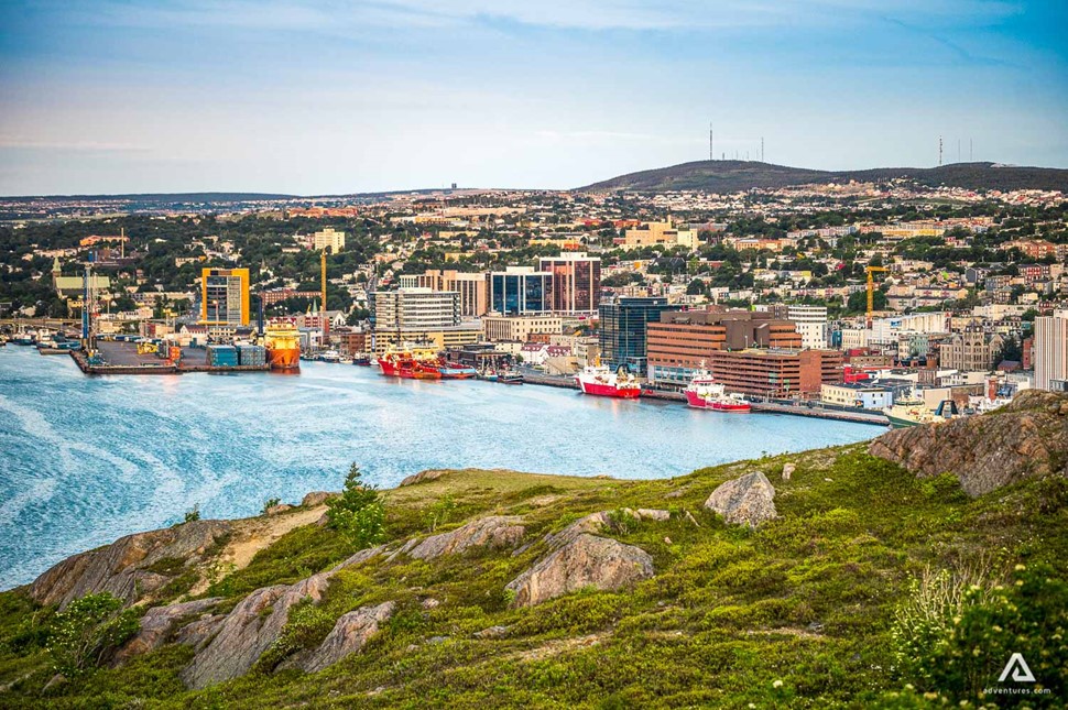 Aerial view of Stjohn City in Newfoundland