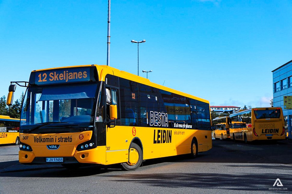 straeto public transport bus in reykjavik