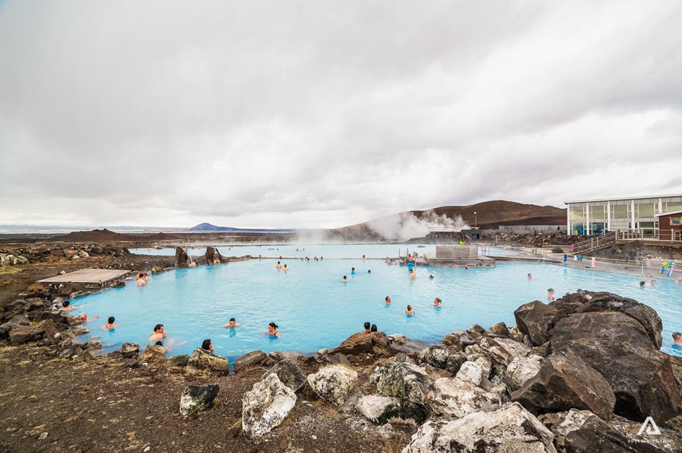 people at Myvatn Nature Baths in Iceland