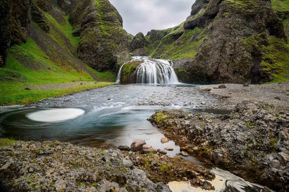 Stjórnarfoss waterfall in Iceland