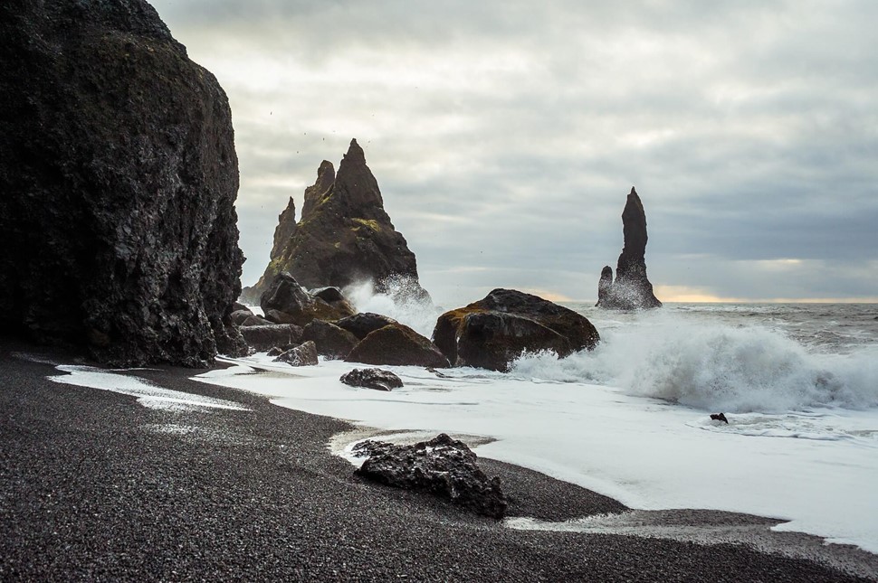 Reynisfjara beach coastal rock formations
