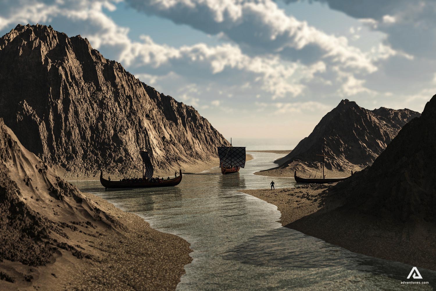 Vikings ship in Iceland