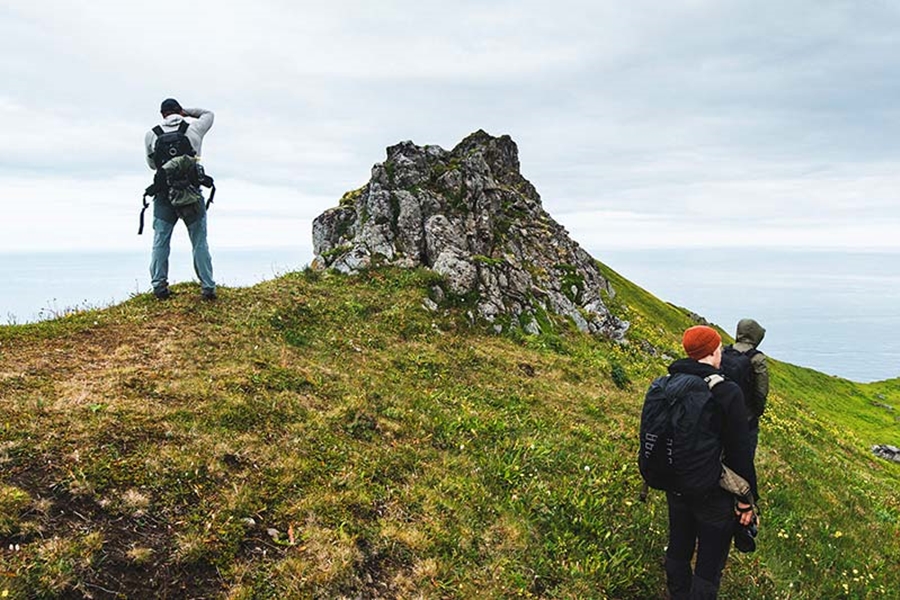Taking photos near Hornbjarg Cliffs