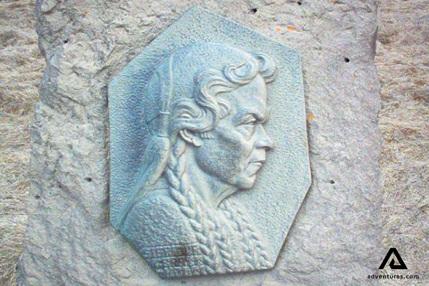 Sigridur Tomasdottir plaque at gullfoss waterfall in iceland