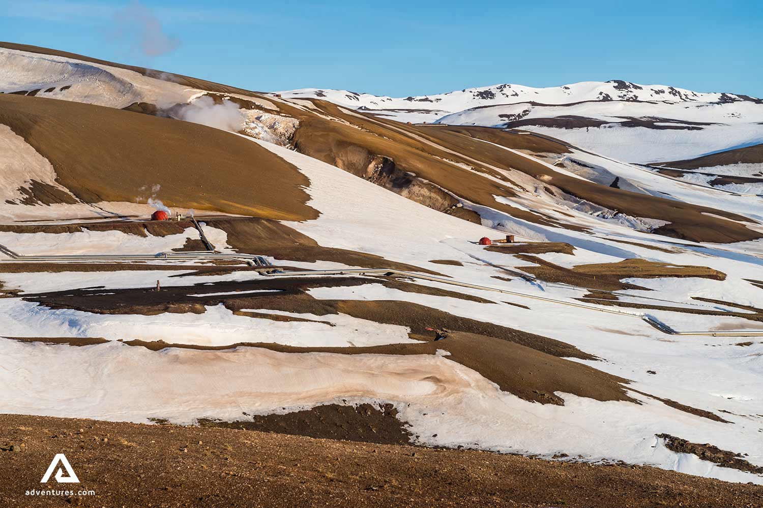 snowy mountains in kerlingarfjoll area in iceland