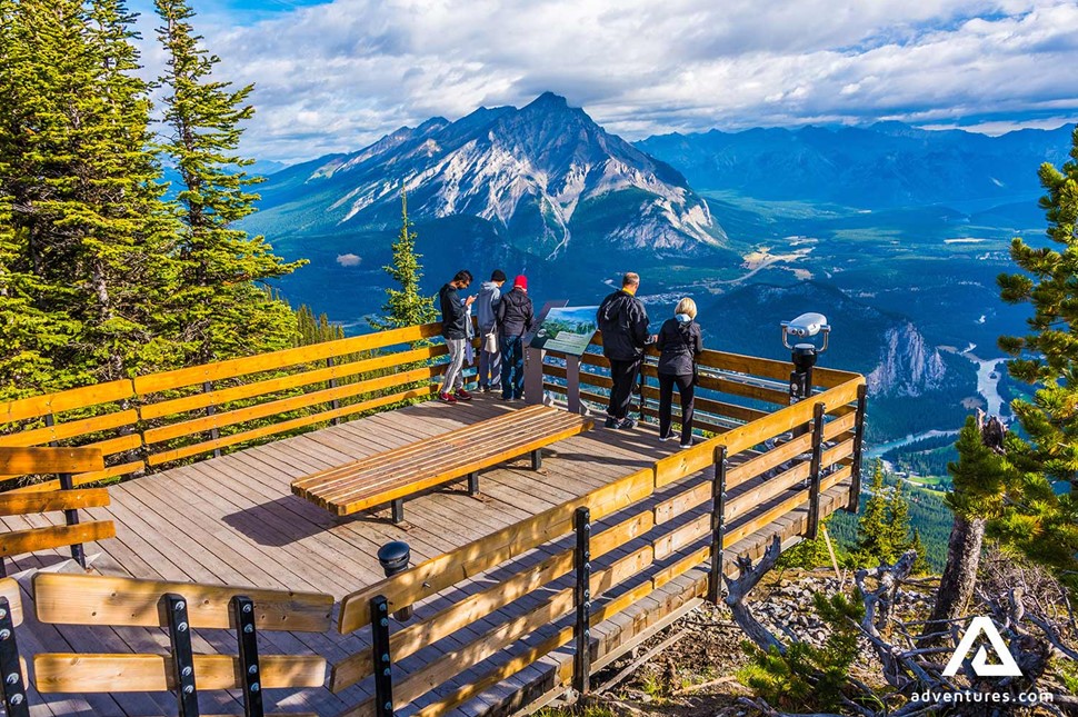 people looking at mountain at banff national park