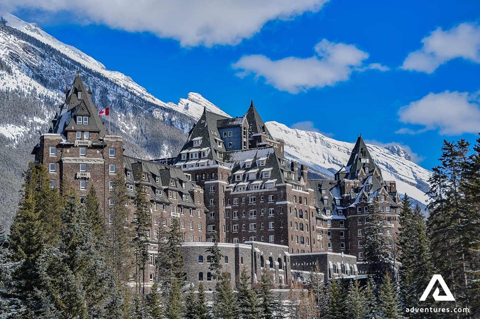 fairmont banff springs hotel outside view in canada