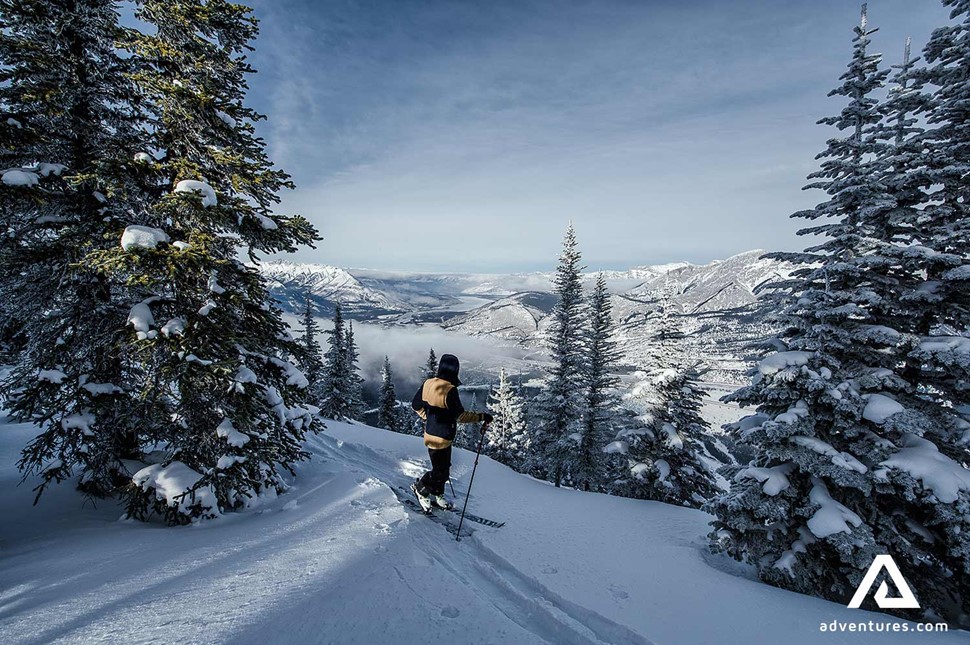 winter country skiing in banff canadian rockies