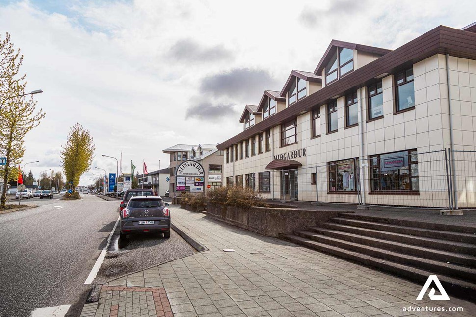 selfoss city street view in south iceland