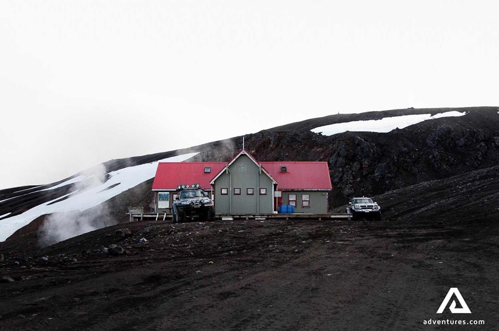 mountain hut in iceland highlands area