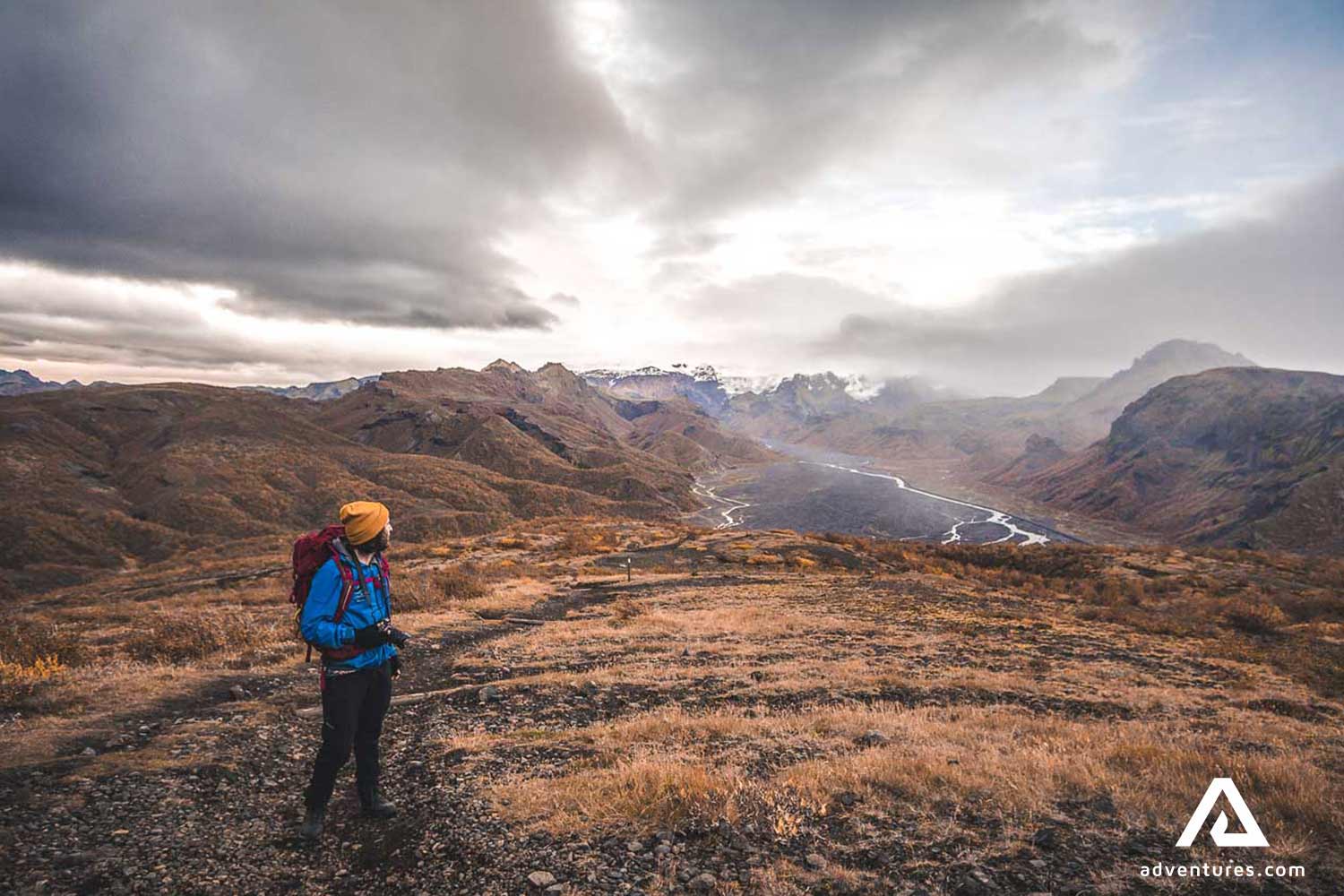 dark brown autumn colors in thorsmork valley area