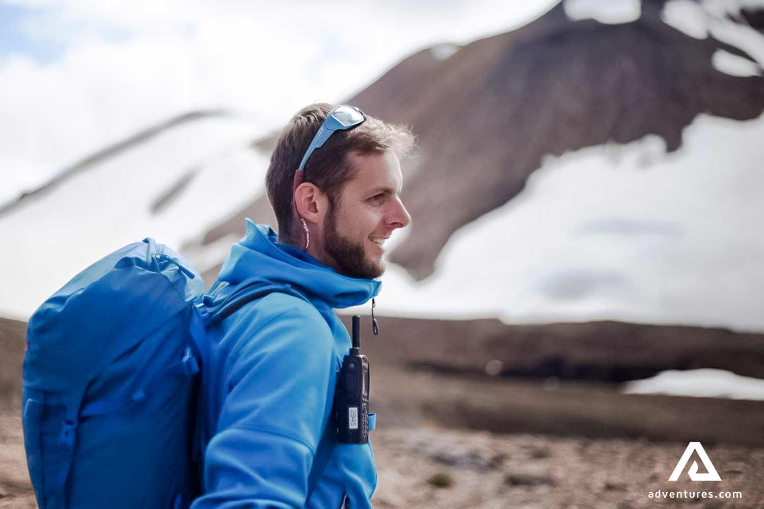 hiking guide Francois Denis in highlands in iceland