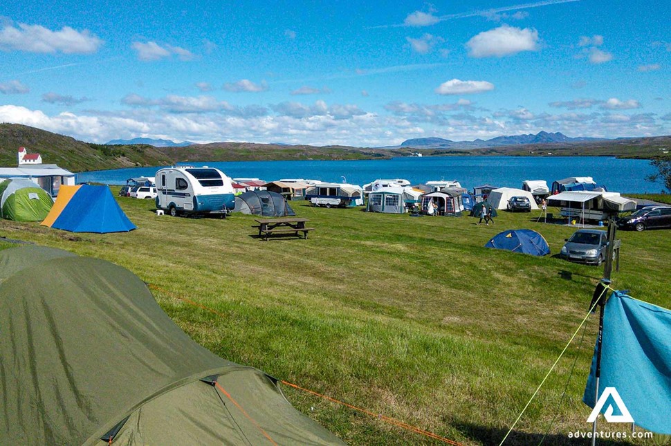 Ulfsljotsvatn Camping site in iceland