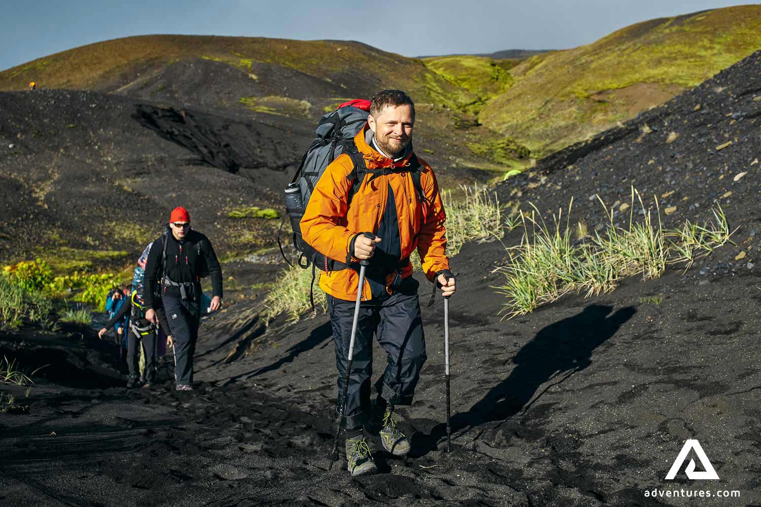 smiling hikers on laugavegur trail in sumemr